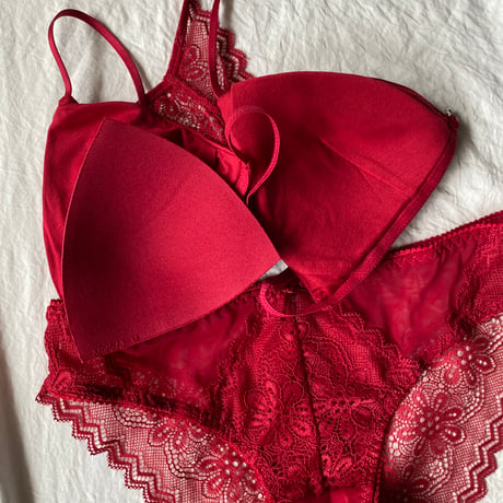 front hook bralette set red【A-0618-RD】