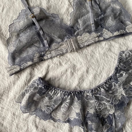 silver gray flower【T-0713】