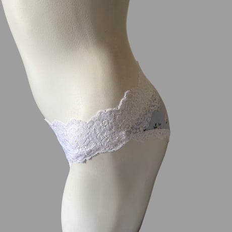 mid waist blue panties【H-0037】
