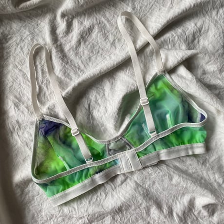 Marble bralette green×navy【F-0034】
