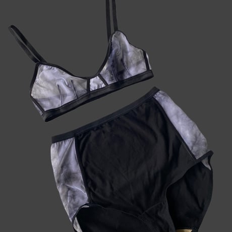 Special price Marble bralette set white×black【F-0035】