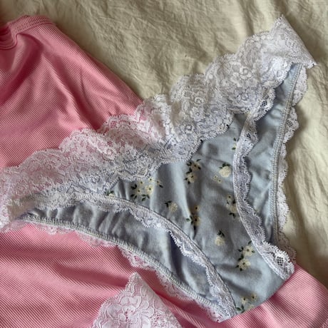 mid waist blue panties【H-0037】