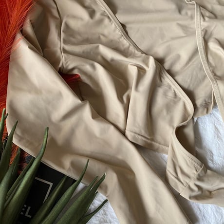 ボレロ付きswimwear beige× brown【 S-0014】