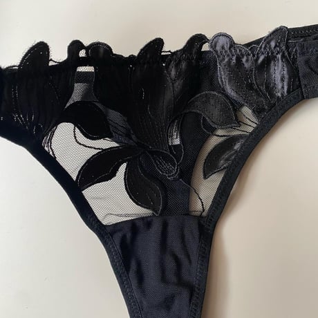 satin flower set black  ×  black  【A-0396-BK】