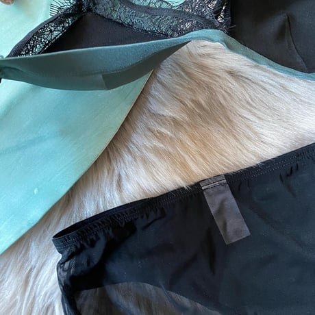 パッド付き deep green×black bralette set【A-0562-GRN×BK】