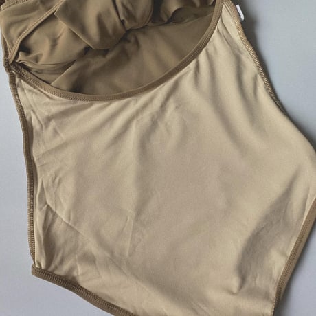 Special price swimwear one shoulder beige【S-0011】
