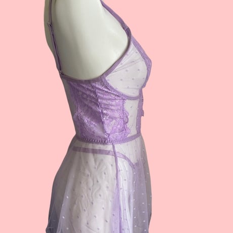 lavender night dress【A-0770】