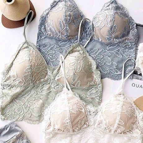 選べるS・Msizeパッド付き long bralette set up white 【A-0005-WH】