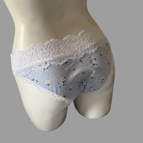 mid waist blue panties【H-0037】