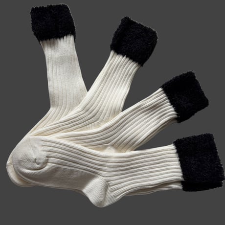 white × black socks【K-0003】