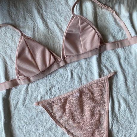pink bralette set【A-0857】