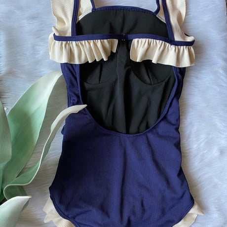 Special price swimwear navy blue × ivory【 S-0001】