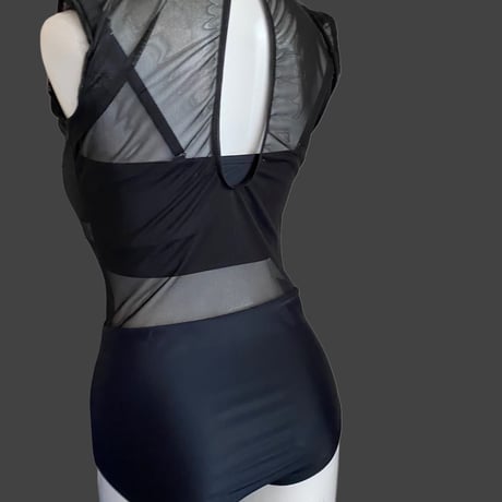 swimwear  Sheer One Piece black【S-0019】