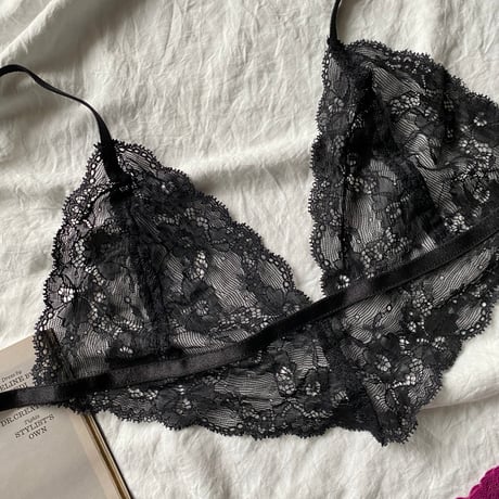 heart  black bralette ・ magenta Tshorts　【T-0424】