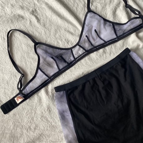 Special price Marble bralette set white×black【F-0035】