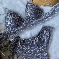 Numéro5  gray × white flower【T-0283】