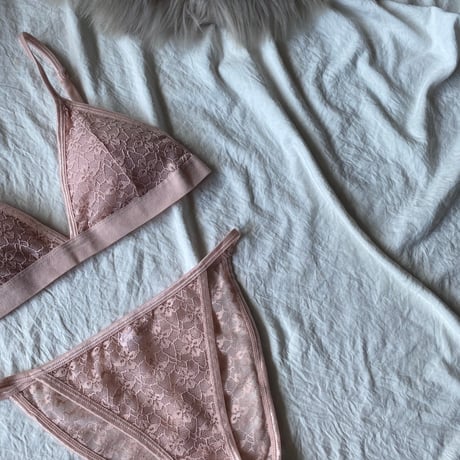 pink bralette set【A-0857】