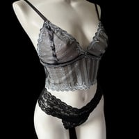 Long  stripes x ribbon bralette【T-0769】