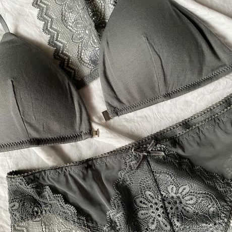 front hook bralette set green【A-0618-GRN】