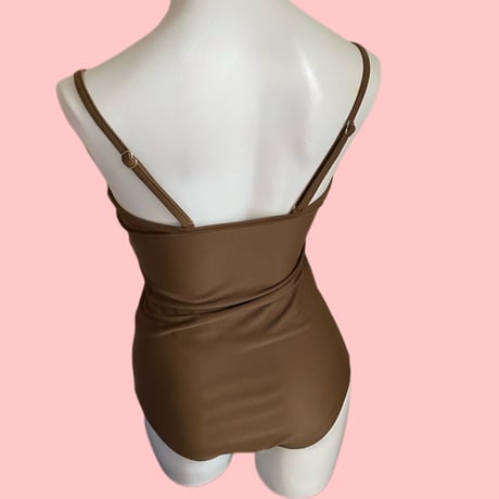 ボレロ付きswimwear beige× brown【 S-0014】