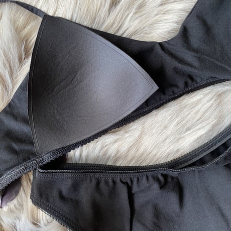 cotton black bralette set healthy【 H-0022】