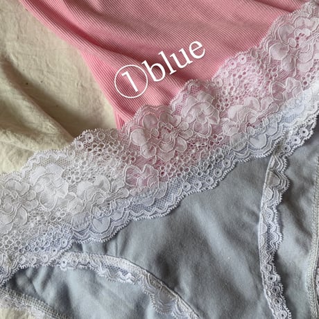 mid waist blue panties【H-0037】