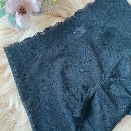 吸水・サニタリーショーツ black lace boxer【A-0873】