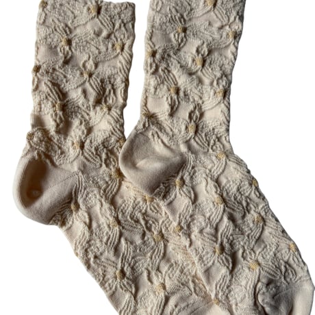 gold dots flower socks【K-0021】
