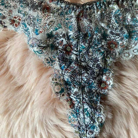 Plus Size flower lace Tshorts②【T-0662】