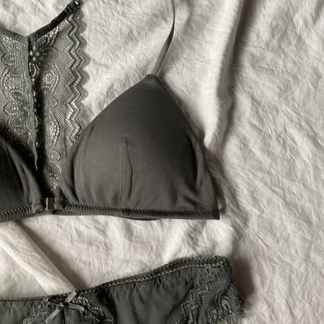 front hook bralette set green【A-0618-GRN】