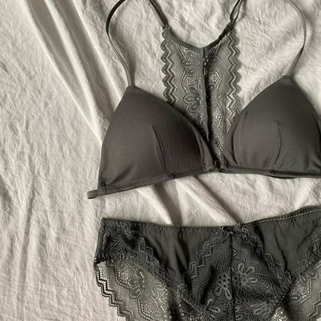 front hook bralette set green【A-0618-GRN】