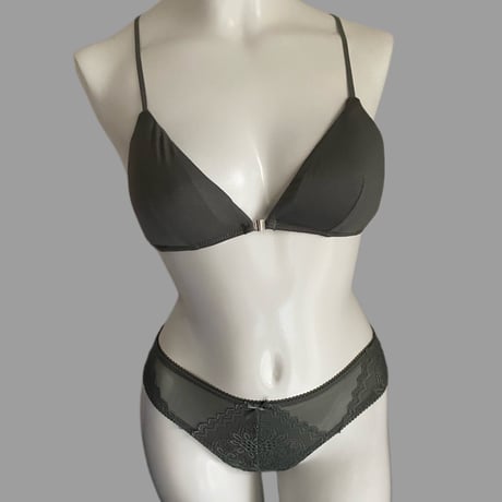 front hook bralette set green【A-0618-GRN】