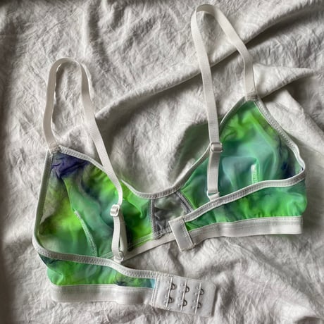 Marble bralette green×navy【F-0034】