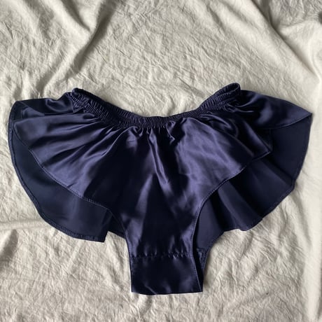 Satin panty navy【T-0555】