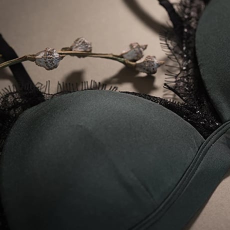 パッド付き deep green×black bralette set【A-0562-GRN×BK】