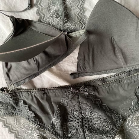 front hook bralette set green【A-0618-GRN】