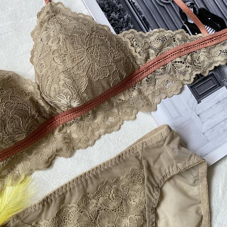 bicolorパッド付きbralette set up greige【A-0163-GR】