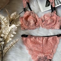 pink lace set  【A-0278-PI】