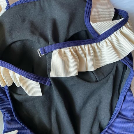 Special price swimwear navy blue × ivory【 S-0001】