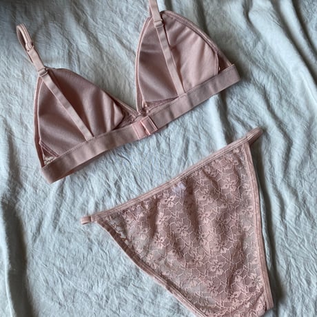 pink bralette set【A-0857】