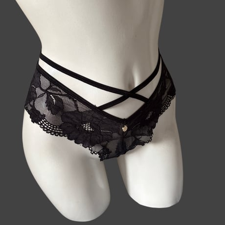 J flower lace cross panty