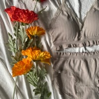 relaxed rib bralette set greige【A-0729-GRE】