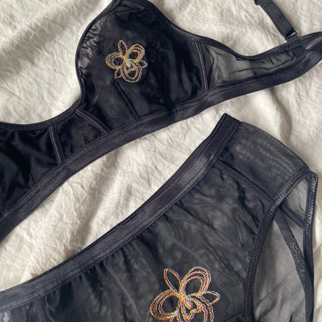 sample orchid bralette black