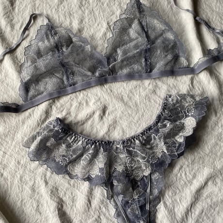 silver gray flower【T-0713】