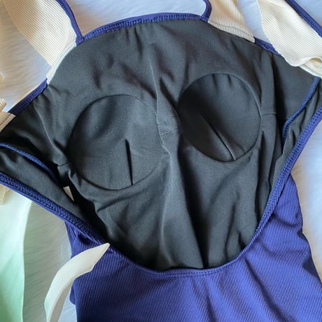 Special price swimwear navy blue × ivory【 S-0001】