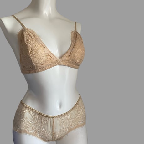 beige flower lace【T-0419】