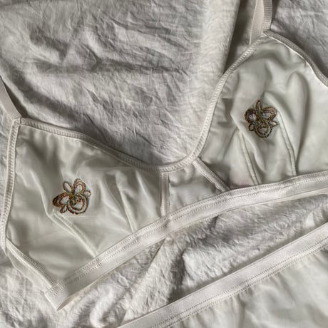 orchid bralette white【F-0024】