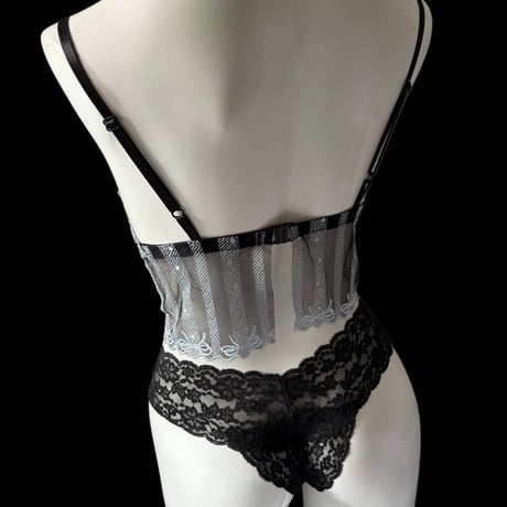 Long  stripes x ribbon bralette【T-0769】