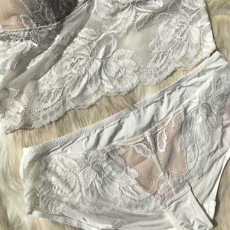 選べるS・Msizeパッド付き long bralette set up white 【A-0005-WH】