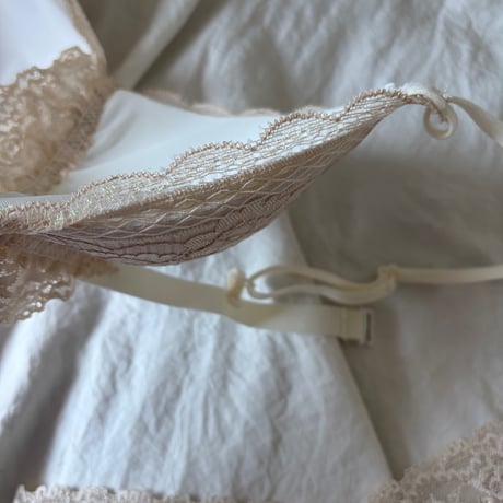 ribbon beige bralette・shorts【H-0039】